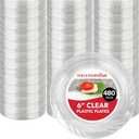 Stock Your Home 6-Inch Clear Plastic Dessert Plates (480 Pack) Flexible Disposable Clear Plates for Dessert & Appetizers, Crystal Clear Small Plates for Parties & Catering, Clear Plastic Party Plates