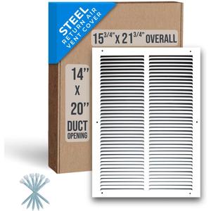 Fits 14x20 Duct Opening | Steel Return Air Grille by Handua | Vent Cover Grill for Sidewall and Ceiling | White | HVAC Cold Air Intake Grille | Outer Dimensions: 15.75"W X 21.75"