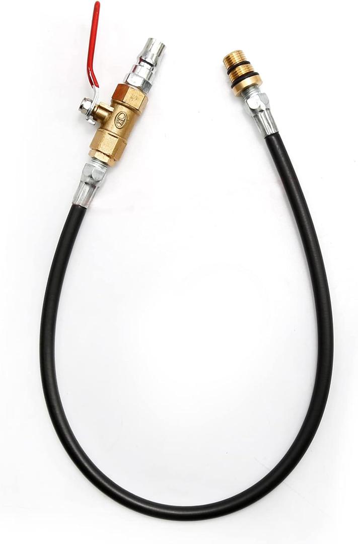 18.9" Engine Air Valve Holder Pressure Pipe with Ball Valve, Removal M14 M12 Thread to 1/4 NPT Cylinder Leakage Test Assistant Set for Automobile Truck Ship ATV UTC Engine