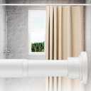 ALLZONE Adjustable Tension Curtain Rod, 42 to 78 Inches, Spring Loaded Curtain Rods No Drilling, Renter Friendly Tension Rod for Windows, Shower, Closet, No Drill, Non-Slip, White