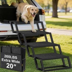 URPOWER Dog Stairs for Large Dogs Extra Wide 20"