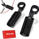 Benlari Highway Pegs P-Clamp A3 Steel Motorcycle Foot Pegs Fit For 1.25'' Crash Bars Foot Pedal Bracket Clamp Compatible with Harley Davidson Touring Electra Road Glide Road King (Black)
