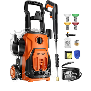 VOTREK Electric Pressure Washer, 2.1GPM [Real] Power Washers with Foam Cannon 55FT Total Reach [Upgrade], Portable Powerwasher Hose Reel with 4 Nozzles - Car, Patio, Fences, Deck, Driveway & Home Cleaning