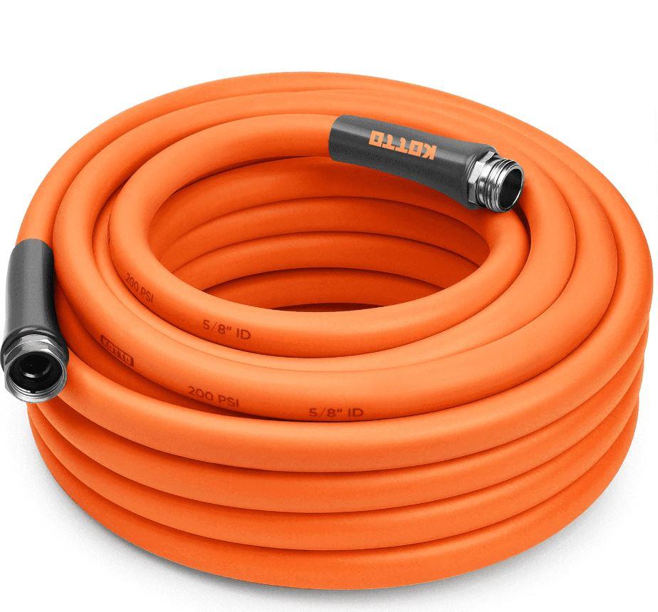 Kotto 100 ft Expandable Garden Hose, Water Hose for Outside with 10 Spray Nozzles, Brass Connector, Leak-Proof, Orange