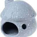 2 x YXQ Aquarium Decorations Ceramic Mushroom House for Fish Tank Landscape to Small Shrimp/Goldfishes Hiding Rest and Breed (Grey) (Gray)
