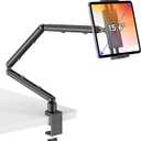 iPad Holder for Desk, Adjustable Tablet Arm iPad Desk Mount with C-Clamp, 30" Foldable Long Arm & 360 Rotation, Fits 4.7"15.6" i Pad Pro/Air/Mini, Phones & 15.6" Portable Monitors for Desk/Bed Use