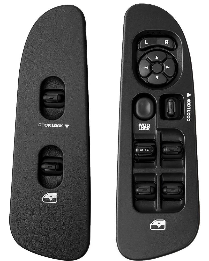 Power Window Master Switch with Bezel (Driver and Passenger Side) for Dodge Ram 1500/2500/3500 2002-2009, Dakota 2001-2004, Durango 2001-2003, Sprinter 2500 2005-2009, Black