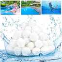 Wimarn Pool Filter Balls, 3.1 lbs for Sand Filter, Eco-Friendly Fiber Media Equals 100 lbs Pool Filter Sand, Reusable Filter Media Balls, Higher Efficiency Water Filtration for Swimming Pool