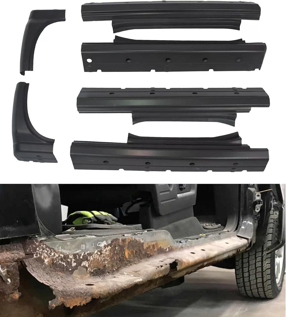 Rocker Panel Cab Corner Patch Fit for 2014-2018 Chevy Silverado Gmc Sierra Crew Cab 4 Door Rust Repair Replacement Lower Body Panel Metal Sheet DIY Truck Restoration