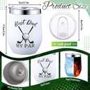 2 x 3 Pcs Golf Gifts for Dad Men Husband Best Dad by Par Accessories Set Kit Include 12 oz Tumbler Tee Holder with Wood Golf Tee and Black Towel for Thanksgiving Day Christmas Birthday Gifts