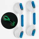 TAILI Shower Grab Bar Glow in The Dark, 2 Pack 12.2 in Grab Bars for Bathtubs and Showers,Shower Handles Shower Rails for Seniors and Elderly,Bathroom Safety Grip Removable No Drilling Waterproof Blue