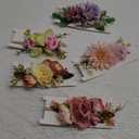 Artificial Flower Headband Set for Baby Girls Floral Hair Bands Newborn Toddler Elastic Nylon Kids Headwear Accessories 6 pcs