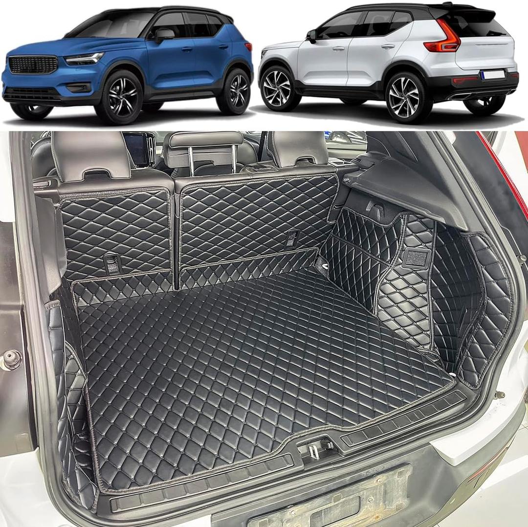 for 2018-2025 Volvo XC40/2022-2024 Volvo C40 Recharge Trunk Mat and Rear Backrest Cargo Mat Liners All Weather Anti-Slip