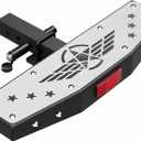 Hitch Step Trailer Hitch Step Fit for 2 Inch Receiver with Pin Lock, Textured Powder Coated, Stainless Steel Panel, 350lbs Maximum Load (Silver)