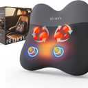 Belhope Shiatsu Back Massager with Heat, Percussion Massage Cordless Back Massage for Pain Relief Deep Tissue.4D Kneading Massage, Gift for Men Women Parents Relaxation at Christmas Office Car, Grey