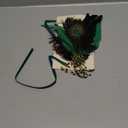 BABEYOND 1920s Women Feather Crystal Headband 20s Flapper Gatsby Headpiece (Dark Green)