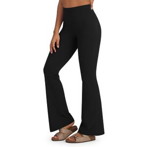 Promover Bootcut Yoga Pants for Women High Waist Dress Pants Flare Leggings 31" Workout Pant for Casual Work (Medium, Black)