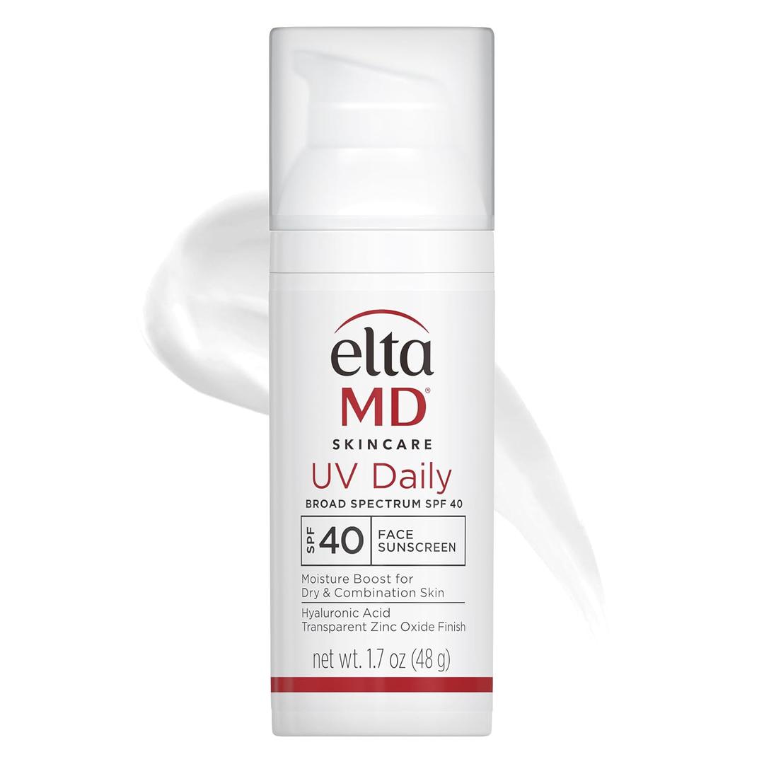 EltaMD UV Daily SPF 40 Face Sunscreen Moisturizer with Zinc Oxide, Daily Face Moisturizer with SPF, Sunscreen, 1.7 oz Pump (1.7 Ounce (Pack of 1))