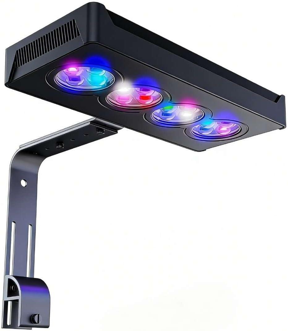 60W Full Spectrum Reef LED Light for Coral Dimmable Saltwater Aquarium Light for SPS & LPS with Sunrise, Sunset & Moonlight Nano Reef Tank 2036" Up to 60 Gallons
