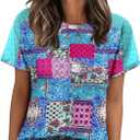 Magritta Women Mesh Sleeves Casual T-Shirts Summer Fashion See Through Blouses Tee (XL)