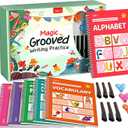 TIME X Magic Grooved Writing Practice Books, Reusable 3D Groove Handwriting Practice Workbooks for Kids Ages 3-8, Large Preschool Writing Books with Disappearing Ink for Kids 5-7 (Practice 6-Books)