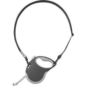 Upgraded Retractable Dog/Cat/Pet Leash with Crossbody Strap - 5 meters/16 feet, Black | Hands Free, Wearable | Durable Ergonomic One Handed Brake, Pause, Lock | Tangle Free Truelove (Small)