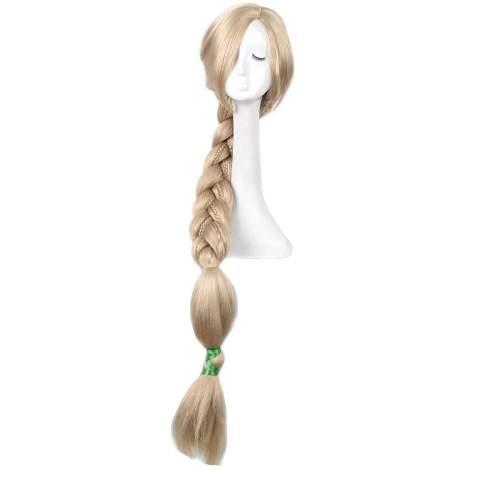 yuehong 47 inch Long Blonde Braided Wig Anime Weaving Wigs Heat Resistant Synthetic Fibers Costume Hair