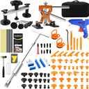 Professional Paintless Dent Repair Kit,Dent Puller Kit with Golden Lifter, Bridge Puller, Slide Hammer T-Bar, Suction Cup for Car Auto Body Hail Damage or Door Ding Removal