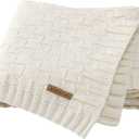 LAWKUL Knit Baby Blankets White Cable Newborn Babies Receiving Blanket Infant Boy Girl Soft Swaddle for Crib Stroller 40"x30"