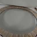 35" Wood Round Mirror, Rustic Wall Mirror with Thick Frame, Large Round Mirrors for Wall Decor, Wooden Circle Beveled Mirrors for Entryway, Farmhouse, Washed White