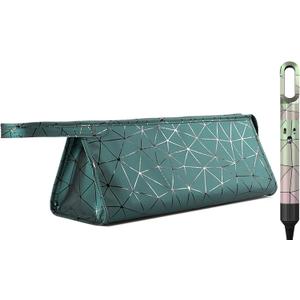 Leather Travel Case Travel Case Compatible with Dyson Airwrap Styler, Portable Waterproof Dyson Airwrap Travel Case, Airwrap Organizer Bag for Shark FlexStyle Attachments Storage, Dark Green