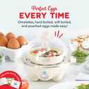 Dash Rapid Egg Cooker - Boiler, Poacher & Steamer - Includes Measuring & Recipe Guide - Dishwasher Safe - BPA Free - Holds 7 Eggs, Cream