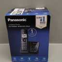 Panasonic Cordless Phone with Answering Machine, Advanced Call Block, Bilingual Caller ID and High-Contrast Display, Expandable System with 1 Handset Cordless Telephone - KX-TGD830M (Metallic Black)