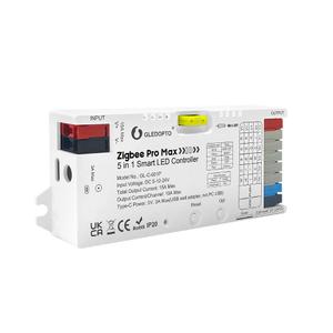 GLEDOPTO ZigBee 3.0 LED Strip Light Controller Pro Max 5 in 1 RGBCCT RGBW RGB CCT Dimmer Monochrome Color White Light Mix PWM Dimming 20A Pluggable Fuse App Voice Control (ZigBee Hub Require)