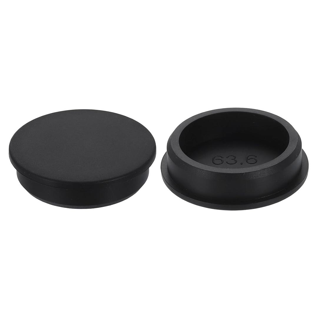 uxcell 2Pcs Silicone Hole Plug, Waterproof Round Rubber Stoppers Bottle Seal Plugs Tube Pipe End Caps for 62mm/2.44" Hole for Bathtub Bottle, Black