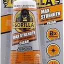 Gorilla Max Strength Construction Adhesive, Clear Glue, 2.5 Ounce Squeeze Tube (Pack of 2) - Gap Filling and Waterproof