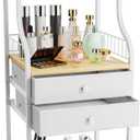 HapiRm Floor Makeup Organizer Storage - Vanity Skincare Make Up Organizers and Storage with Drawers, Cosmetics Display Cases Holder for Skin Care Nail Polish Perfume Makeup Brush (3 Tier, Natural)