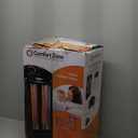 Comfort Zone Space Heaters for Indoor Use, Portable Electric Heater, Adjustable Thermostat, Infrared Heat, Quartz Tower Space Heater with 2 Heat Settings, Bedroom Heater, Black