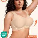 PoseFree Womens Seamless Wireless Supportive Bra Push Up Comfort Soft No Underwire Full Coverage T-Shirt Bra (XL)