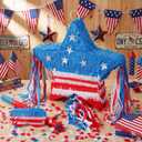 Lunmon 17.7 Inch Patriotic Piñata Decorations 4th of July Piñata with Blindfold Stick and Confetti for Independence Day Fourth of July USA Classroom Party Supplies Centerpiece Decor (Stylish)