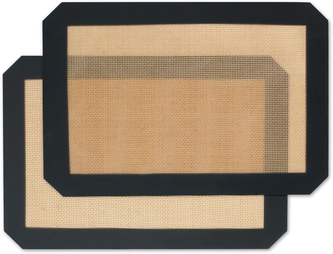 Silicone Baking Mat,Silicone Mat,2 Pack Reusable Non-Stick Baking Mat,Food Safe Silicone Mats for Baking, Oven Baking Sheet for Making Cookies, Macaroons, Bread,(11.8"L x 8.3"W)