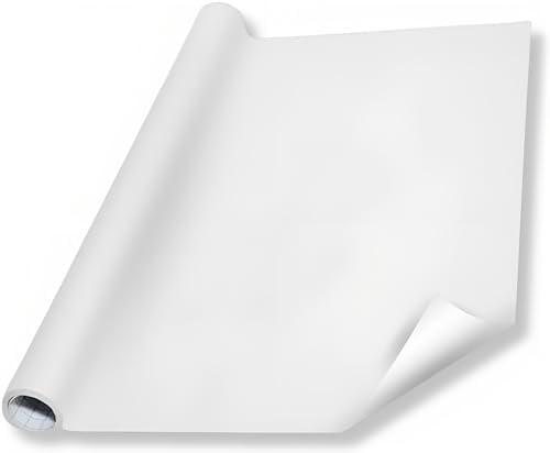 RockRose White Board Wall Sticker with Dry Erase Vinyl - Self Adhesive Whiteboard Sticker for School Office & Home - Peel and Stick Whiteboard Paper - Dry Erase Wallpaper Decal - White (17.7" x 78.7")