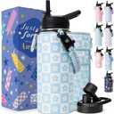 DYSANKY Water Bottle Gift Insulated Stainless Steel Bottle with Carrier Bag, Strap & Gift Box BPA-Free Ideal for Hiking, Camping & Travel 32 oz