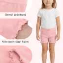 Ruisita 6 Packs Toddler and Girls Ruffled Shorts Kids Bike Cartwheel Shorts Under Dress Dance Short (8-10 Years, Black, Grey, Complexion, Pink, White, Light Pink)