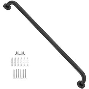 32 Inch Anti Slip Shower Grab Bar Oil Rubbed Black 1.25" Diameter,Munzong Bathroom Grab Bar, Knurled Bathroom Balance Bar,Safety Hand Rail Support Handicap Elderly Senior Assist Bath Handle