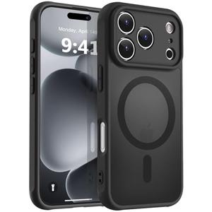 MOCCA Magnetic for iPhone 17 Pro Max Case, (Compatible with Magsafe) (16FT Military Grade Protection) Full Camera Protection Anti-Fingerprint Slim Translucent Matte Phone Cover 6.9",Black