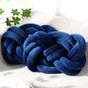 Sintuff 2 Pcs Knot Pillow Soft Decorative Knotted Throw Pillow for Couch Home Sofa Bedroom Decor to Add Comfort and Style(Navy Blue,14 x 16 Inch)