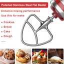 Stainless Steel Beaters for KitchenAid Stand Mixer, 4.5-5Qt Tilt-Head Paddle Attachment for Kitchenaid Mixer, Polished Flat Beater for KitchenAid-Dishwasher Safe by HOZODO