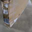 Fredbeck 30x84 Frosted Glass Barn Doors Aluminum Frame and 5.5ft Hardware Kit Included, Waterproof PVC Coating,Pre-Drilled Ready to AssembleBrown, 3-PanelsModern Interior Sliding Doors with Glass