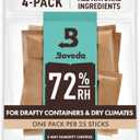 Boveda 72% Two-Way Humidity Control Packs For Wood Humidifier Boxes Size 60 4 Pack Moisture Absorbers Humidifier Packs Hydration Packets in Resealable Bag